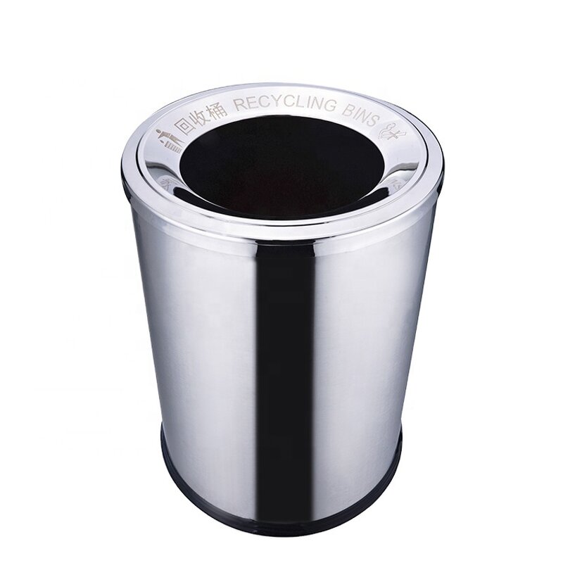 Waste Container Manufacturer - OEM/ODM Custom Silver Stainless Steel Bathroom