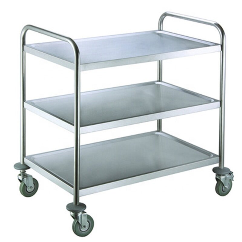 Serving Cart Manufacturer - OEM/ODM Custom Three-Tiered Stainless Steel Trolley