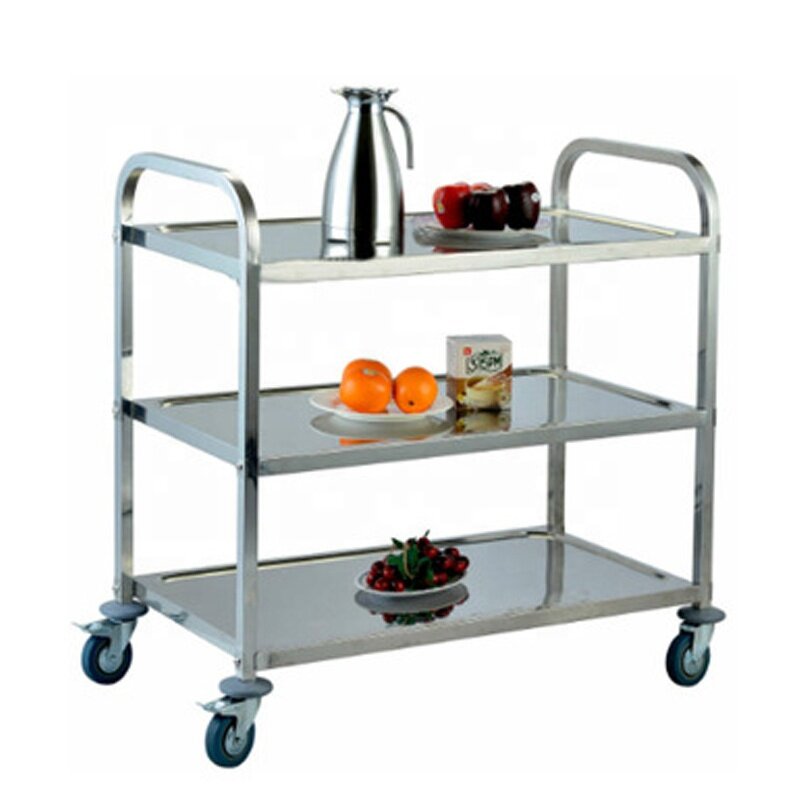 Serving Cart Manufacturer - OEM/ODM Custom Three-Tiered Stainless Steel Trolley