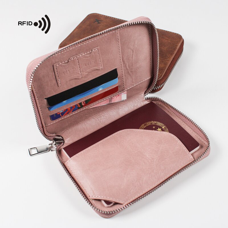 Passport Holder Manufacturer - OEM/ODM Custom Multi-Functional RFID Zipper Purse