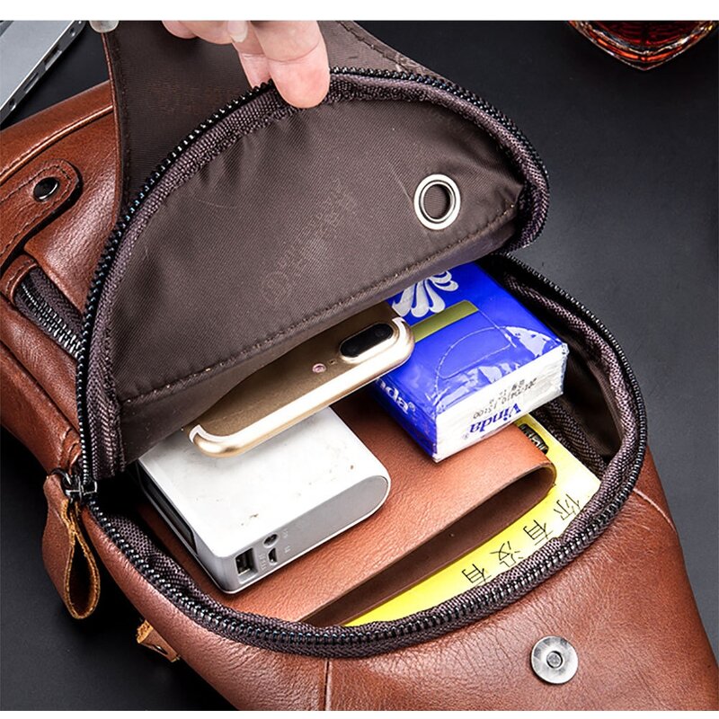 Leather Backpack Manufacturer - OEM/ODM Custom Genuine Leather Sling USB