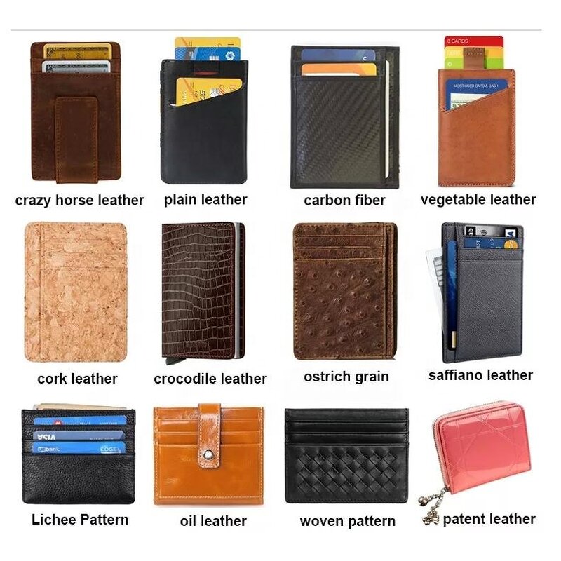 Card Holder Manufacturer - OEM/ODM Custom Genuine Leather RFID Aluminum Clip