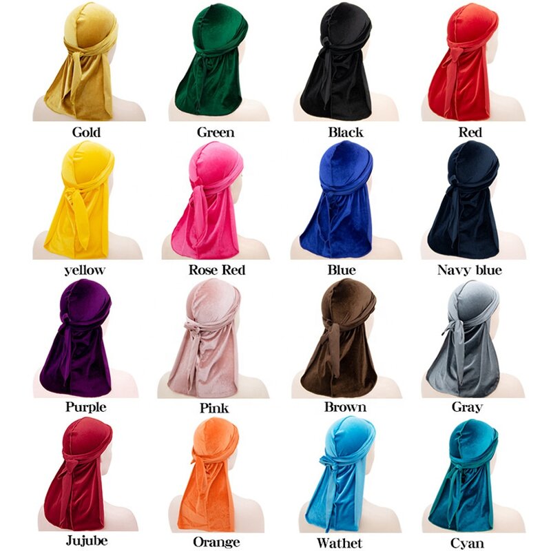 Durag Manufacturer - OEM/ODM Custom Soft Velvet Long Tail Sports Durag
