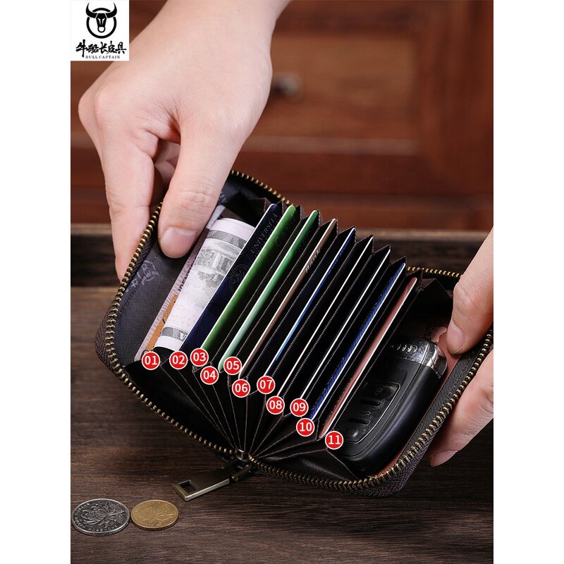 Wallet Manufacturer - OEM/ODM Custom Women's Genuine Leather Zipper Card Holder