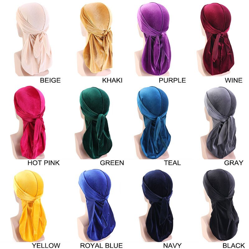Durag Manufacturer - OEM/ODM Custom Long Tail Pirate Bonnet Velvet