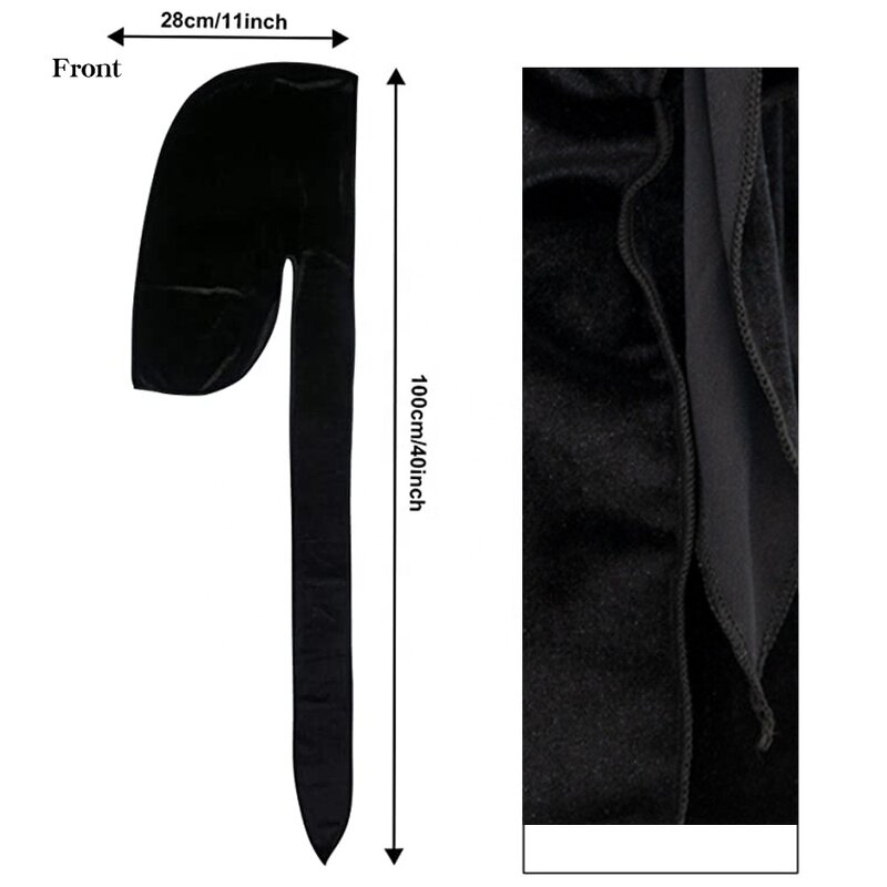 Durag Manufacturer - OEM/ODM Custom Soft Velvet Long Tail Sports Durag