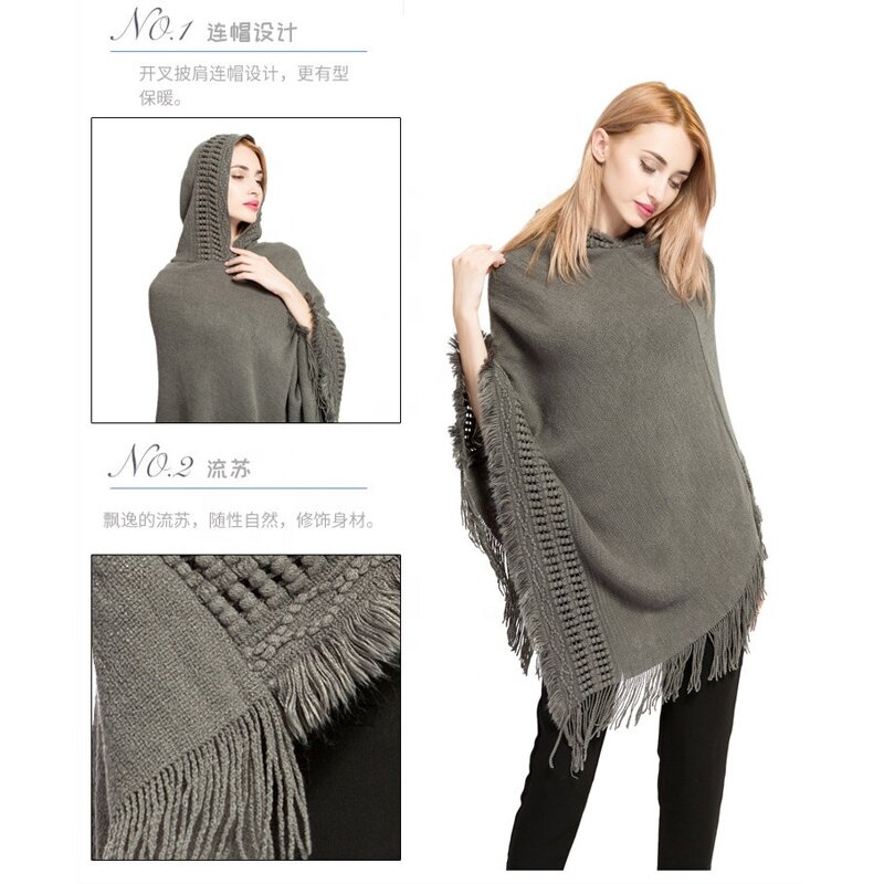 Cloak Manufacturer - OEM/ODM Custom Nordic Ethnic Thermal Knitted Poncho