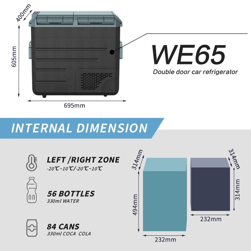 Portable Car Refrigerator Manufacturer - 40L Dual Control Colors