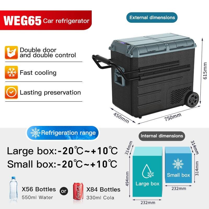 Portable Car Refrigerator Supplier - 50L Dual Control with Wheels