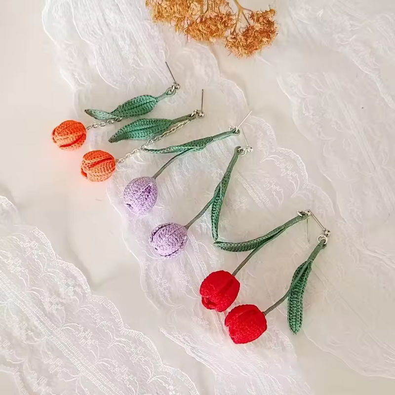 Crochet Earring Manufacturer - OEM/ODM Custom Tulip Drop Floral Wedding