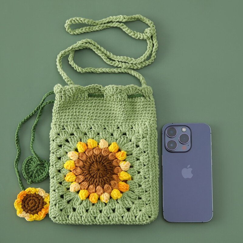 iPhone Bag Manufacturer - OEM/ODM Custom Crochet Sunflower Crossbody Wallet