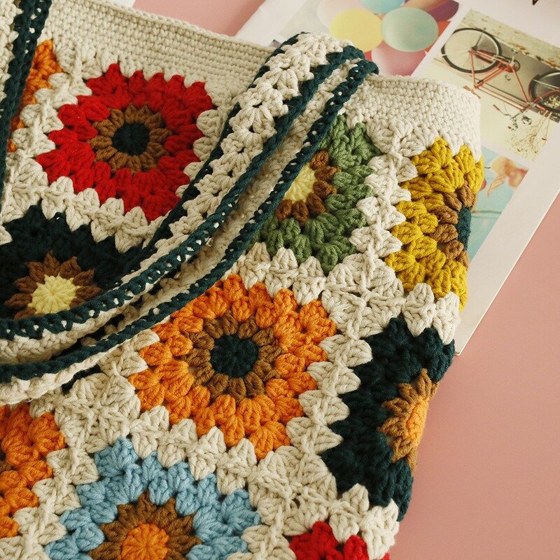 Crocheted Bag Manufacturer - OEM/ODM Custom Large Capacity Sunflower Bag