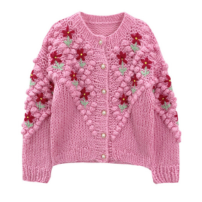 Knitted Sweater Manufacturer - OEM/ODM Custom Collarless Forest Flower Top