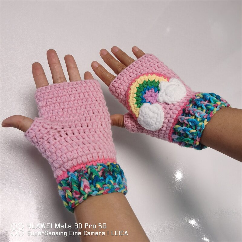 Crochet Gloves Manufacturer - OEM/ODM Custom 100% Milk Cotton Rainbow