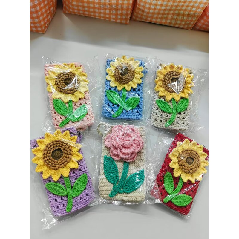 iPhone Bag Manufacturer - OEM/ODM Custom Crochet Sunflower Crossbody Wallet