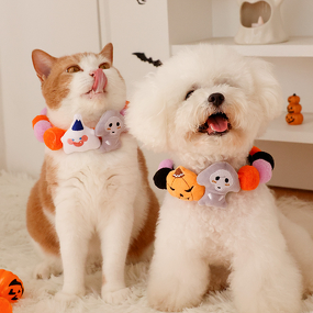 Pet Scarf Manufacturer - OEM/ODM Custom Pumpkin Ghost Dog Scarf Ball