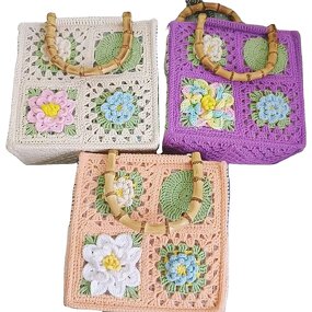 Crochet Bag Manufacturer - OEM/ODM Custom Handmade Flower Wooden Handle