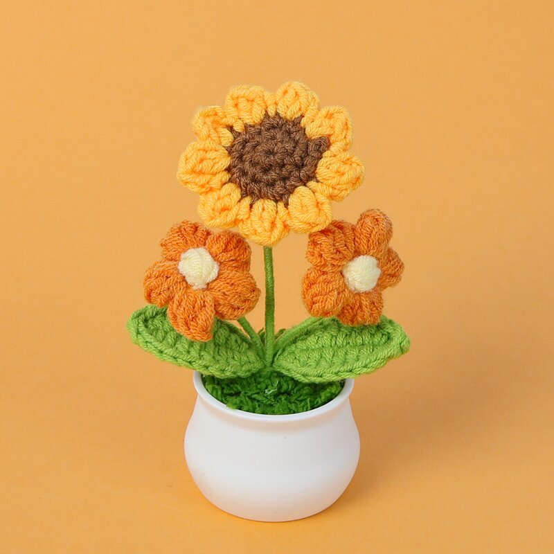Pot Ornament Manufacturer - OEM/ODM Custom Sunflower Knitted Gift