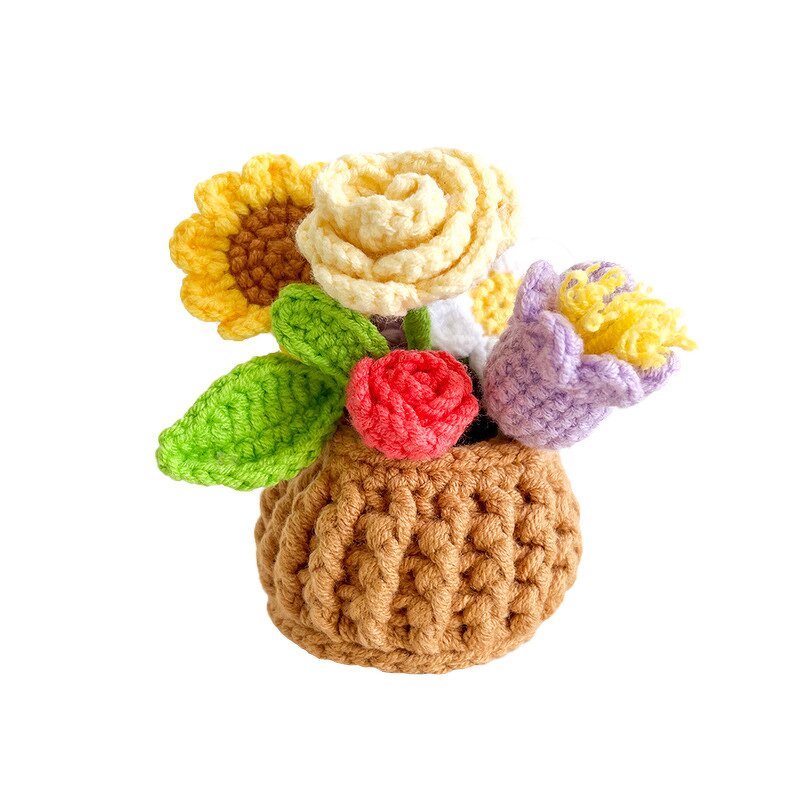 Crochet Basket Manufacturer - OEM/ODM Custom Mini Flower Car Desk Decor