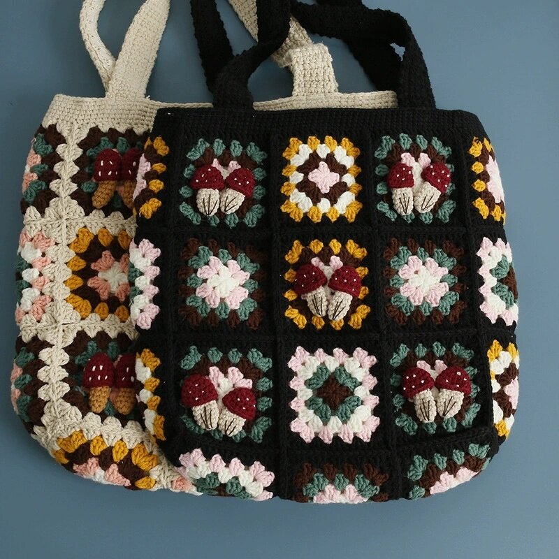 Crochet Bag Manufacturer - OEM/ODM Custom Women's Woolen Square Mushroom