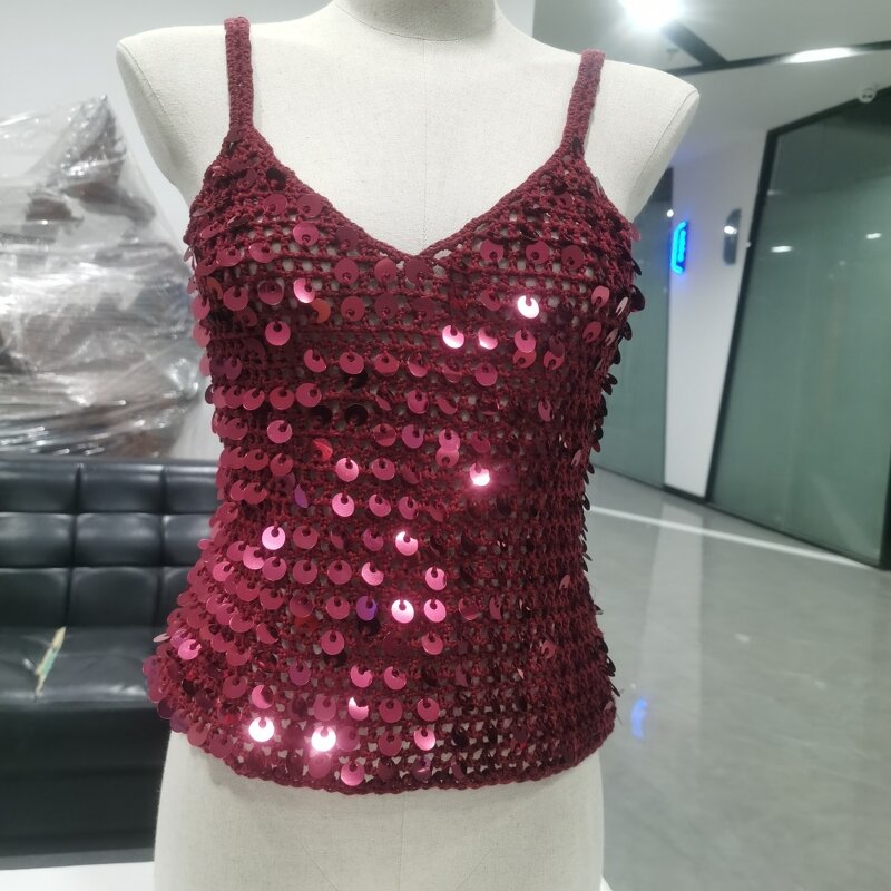 Dress Manufacturer - OEM/ODM Custom Crocheted Glitter Floor-Length Dress