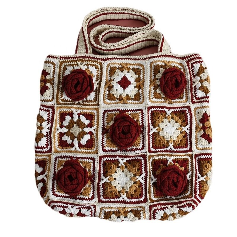 Crocheted Bag Manufacturer - OEM/ODM Custom Large Capacity Camellia Style