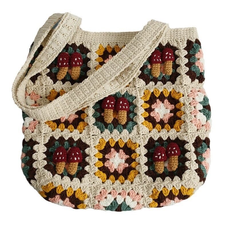 Crochet Bag Manufacturer - OEM/ODM Custom Women's Woolen Square Mushroom