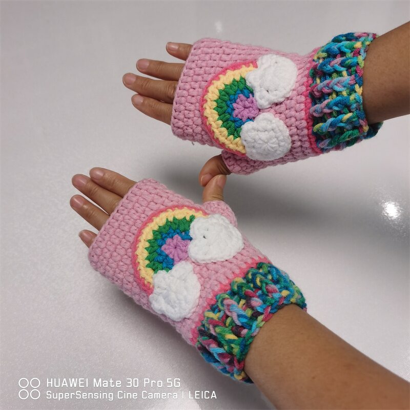 Crochet Gloves Manufacturer - OEM/ODM Custom 100% Milk Cotton Rainbow