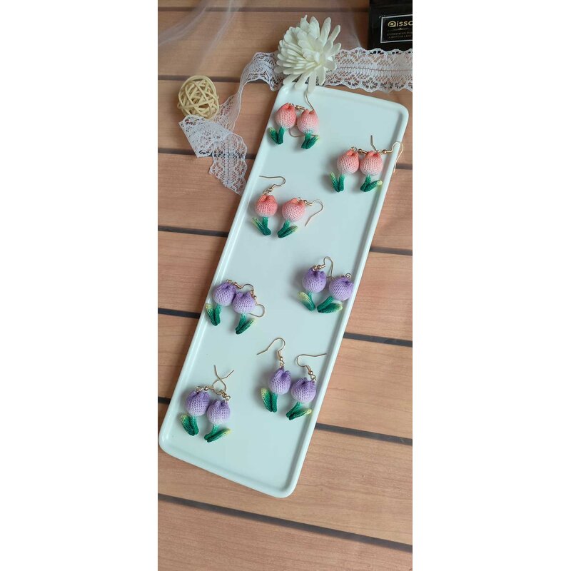 Crochet Earring Manufacturer - OEM/ODM Custom Tulip Floral Wedding Dangler
