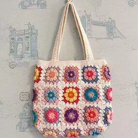 Crochet Handbag Manufacturer - OEM/ODM Custom Granny Square Tote Two Handles