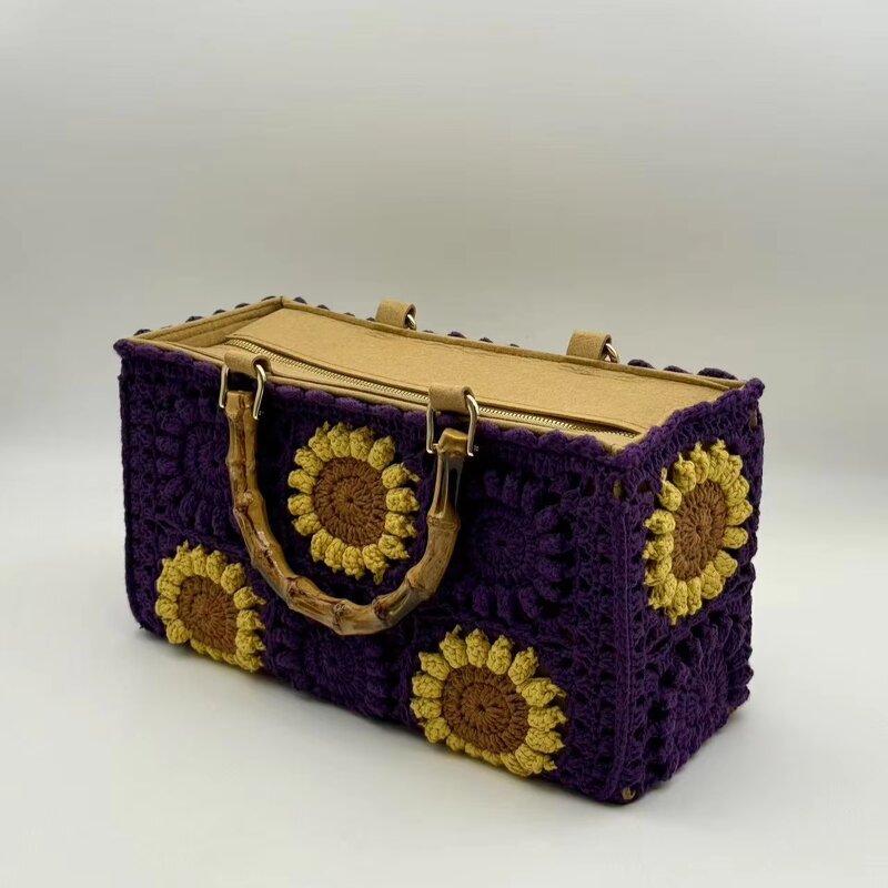 Crochet Bag Manufacturer - OEM/ODM Custom Handmade Bamboo Rose Tote