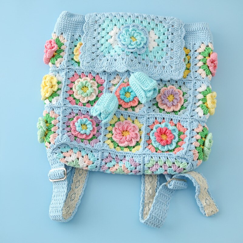 Crochet Backpack Manufacturer - OEM/ODM Custom Flower Plaid Shoulder Bag