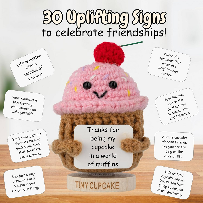 Crochet Doll Manufacturer - OEM/ODM Custom Cupcake Positive Quote Ornament