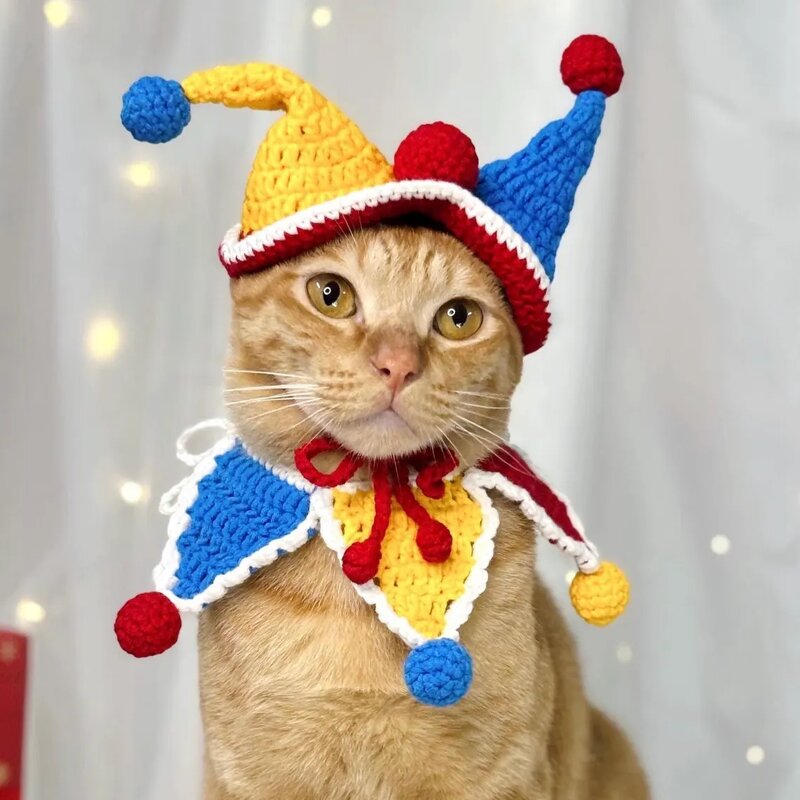 Pet Costume Set Manufacturer - OEM/ODM Custom Crocheted Clown Halloween Outfit