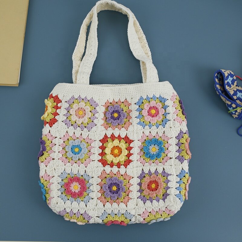 Crocheted Bag Manufacturer - OEM/ODM Custom Cotton Handmade Cute Flower