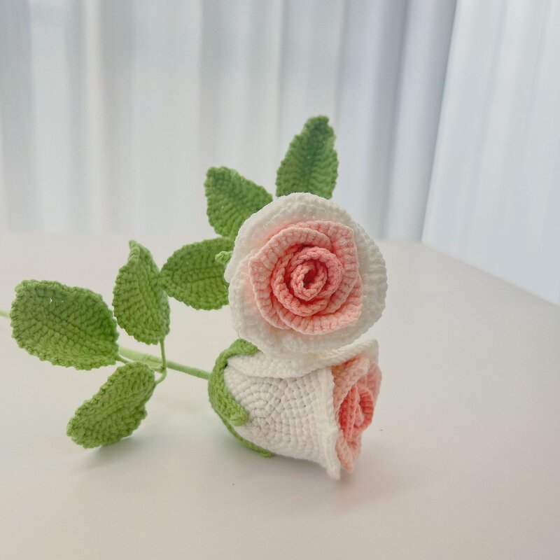 Crochet Bouquet Manufacturer - OEM/ODM Custom Woven Artificial Rose Wine