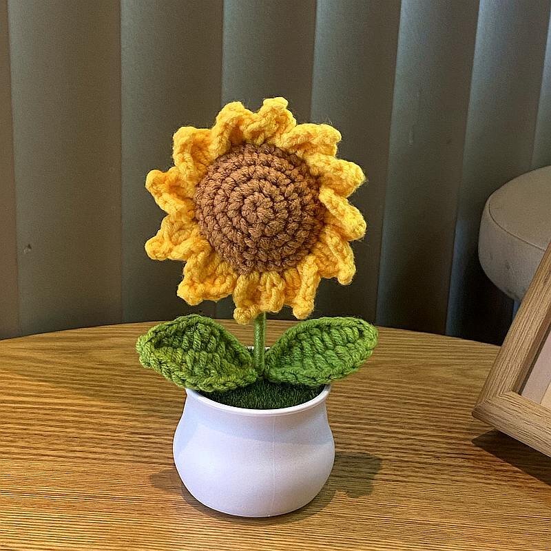 Crochet Ornament Manufacturer - OEM/ODM Custom Sunflower Pot Halloween Gift