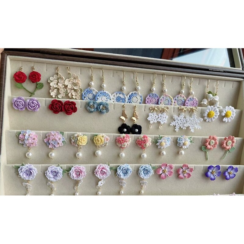 Crochet Earring Manufacturer - OEM/ODM Custom Sunflower Lace Gold Plated