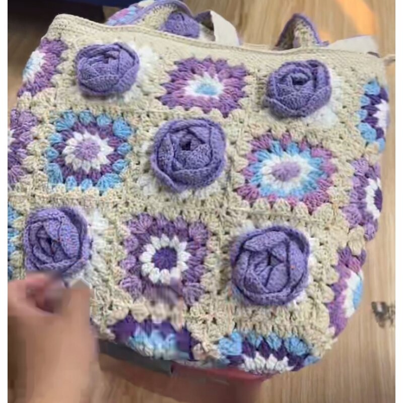 Crocheted Bag Manufacturer - OEM/ODM Custom Large Capacity Camellia Style