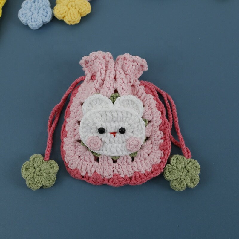 Drawstring Bag Manufacturer - OEM/ODM Custom Crochet Granny Square Rabbit