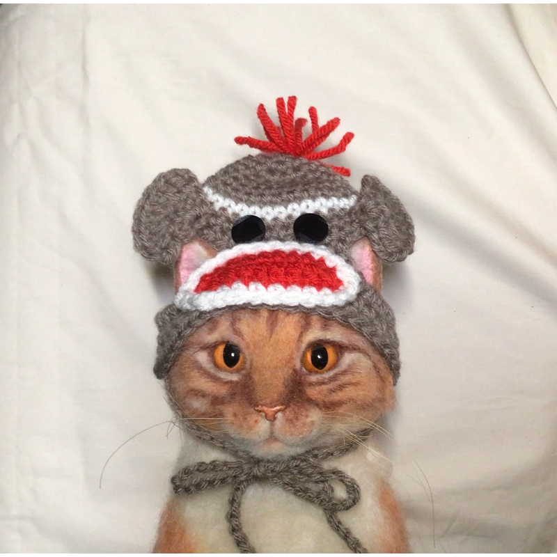 Pet Hat Manufacturer - OEM/ODM Custom Crochet Gray Hat Dog Cat Wear