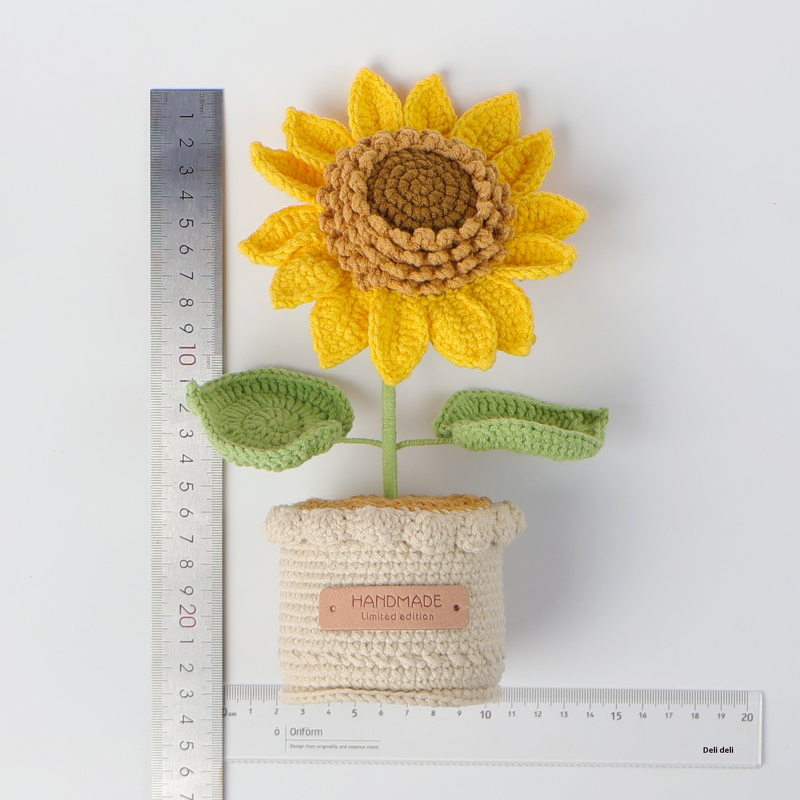 Crochet Plant Manufacturer - OEM/ODM Custom Wool Potted Sunflower Ornament