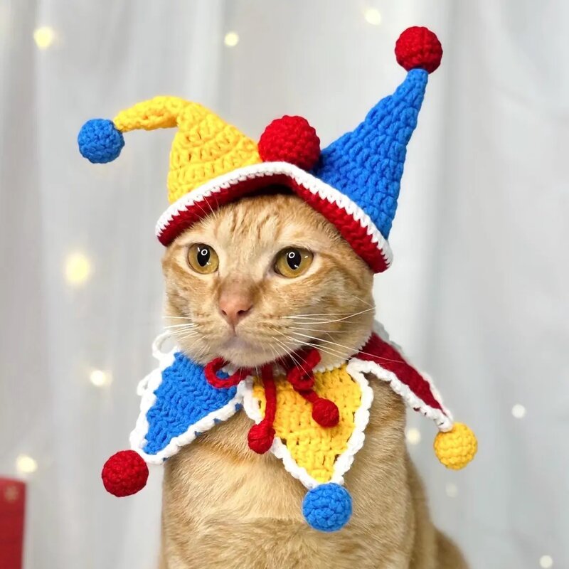 Pet Costume Set Manufacturer - OEM/ODM Custom Crocheted Clown Halloween Outfit