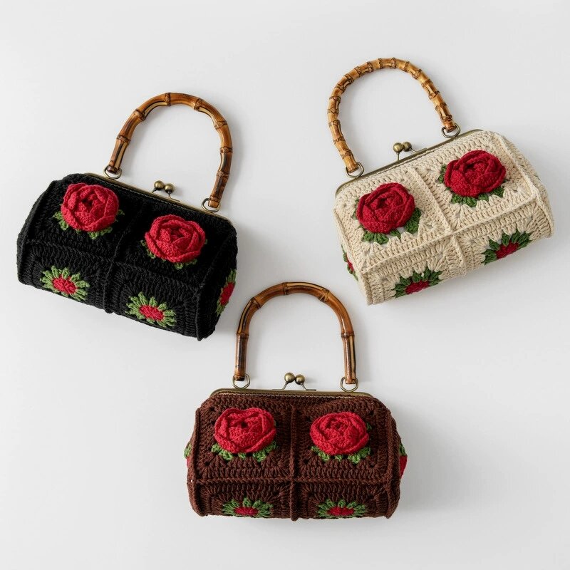 Crocheted Handbag Manufacturer - OEM/ODM Custom Handmade Rose Decoration