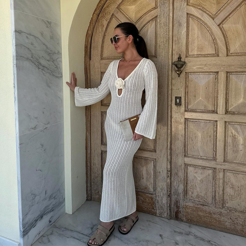 Long Skirt Manufacturer - OEM/ODM Custom Elegant Chiffon Open Back