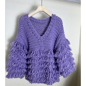 Pullover Sweater Manufacturer - OEM/ODM Custom Women's V-Neck Lantern Sleeve
