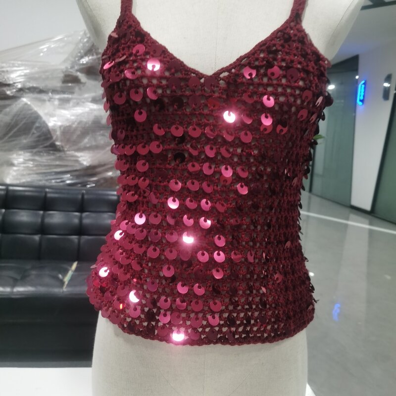 Dress Manufacturer - OEM/ODM Custom Crocheted Glitter Floor-Length Dress