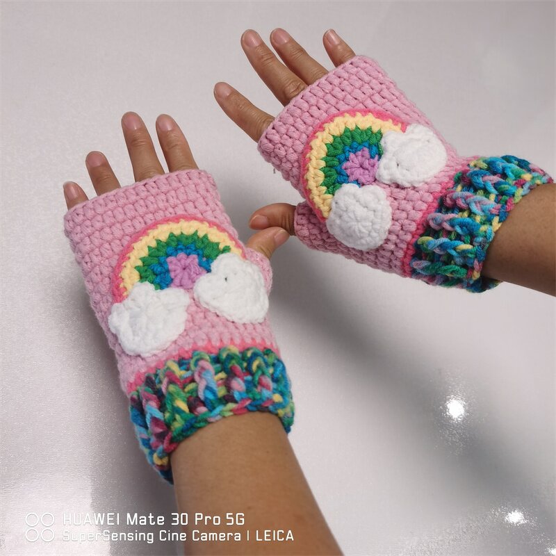 Crochet Gloves Manufacturer - OEM/ODM Custom 100% Milk Cotton Rainbow