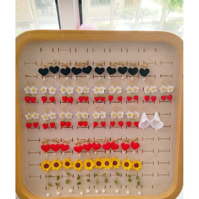 Crochet Earring Manufacturer - OEM/ODM Custom Sunflower Lace Gold Plated