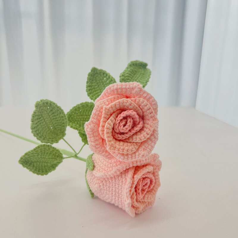 Crochet Bouquet Manufacturer - OEM/ODM Custom Woven Artificial Rose Wine
